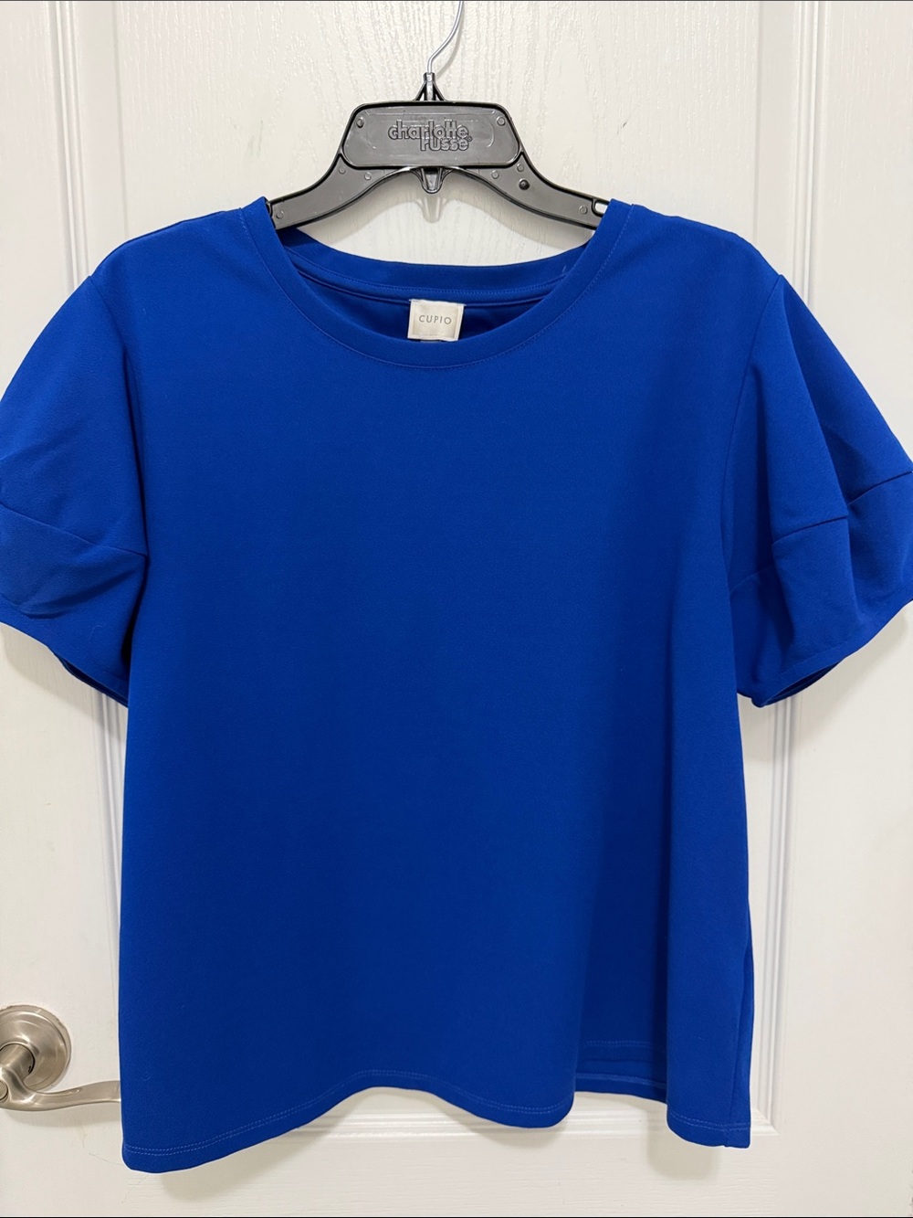Cupio Cobalt Blue Size XL Crewneck Short Sleeve Top